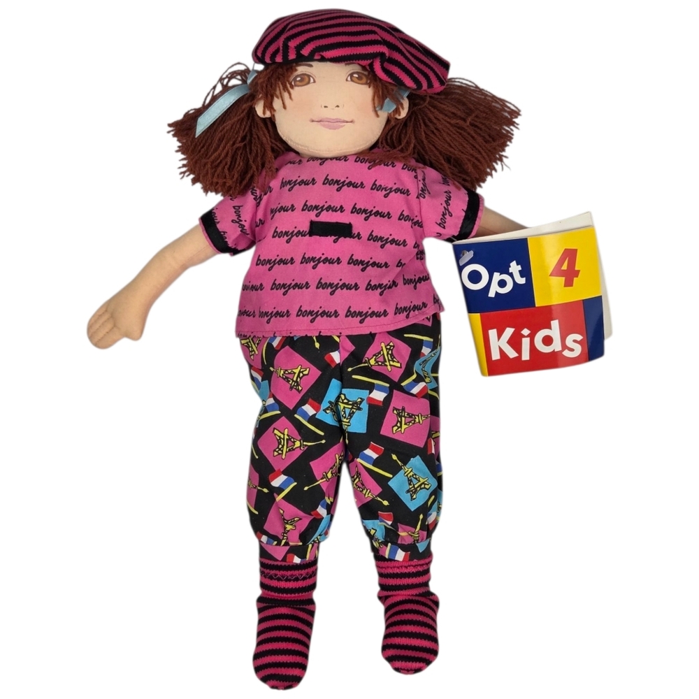 Opt 4 Kids France Girl Colette 13" Beanbag Plush Doll Determined Productions 93